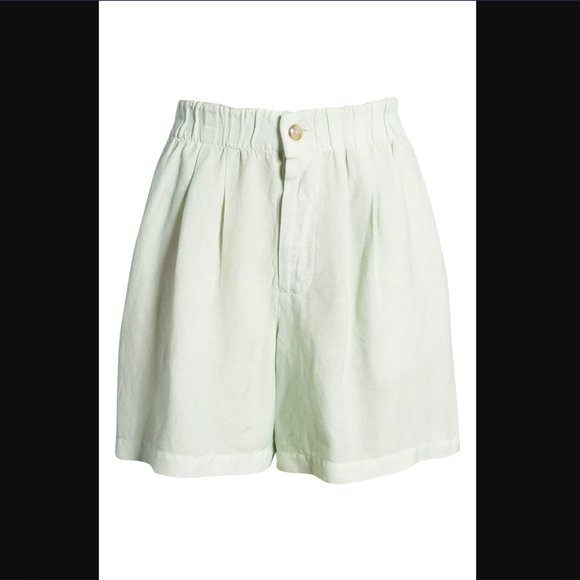 ✨NEW✨ Madewell Linen-Blend Pull-On Pleated Shorts - Eco-friendly Sustainable - Picture 5 of 10